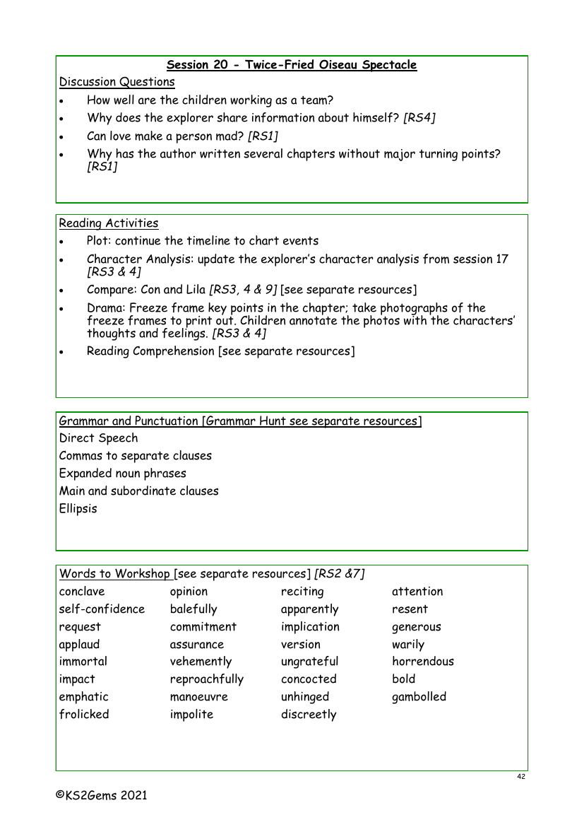 The Explorer - Session 20 - Worksheet