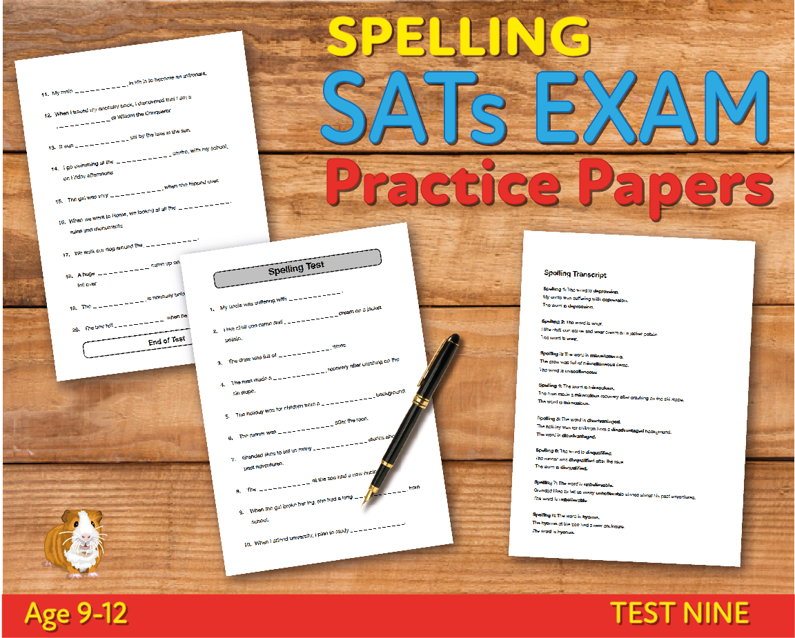 KS2 SATs Spelling Practice - Test 9 (Age 9-12) - Teacher Notes