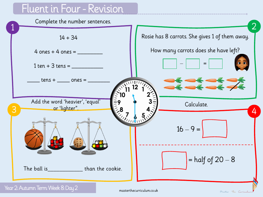 Addition and subtraction - Add two-digit numbers crossing 10 - Starter