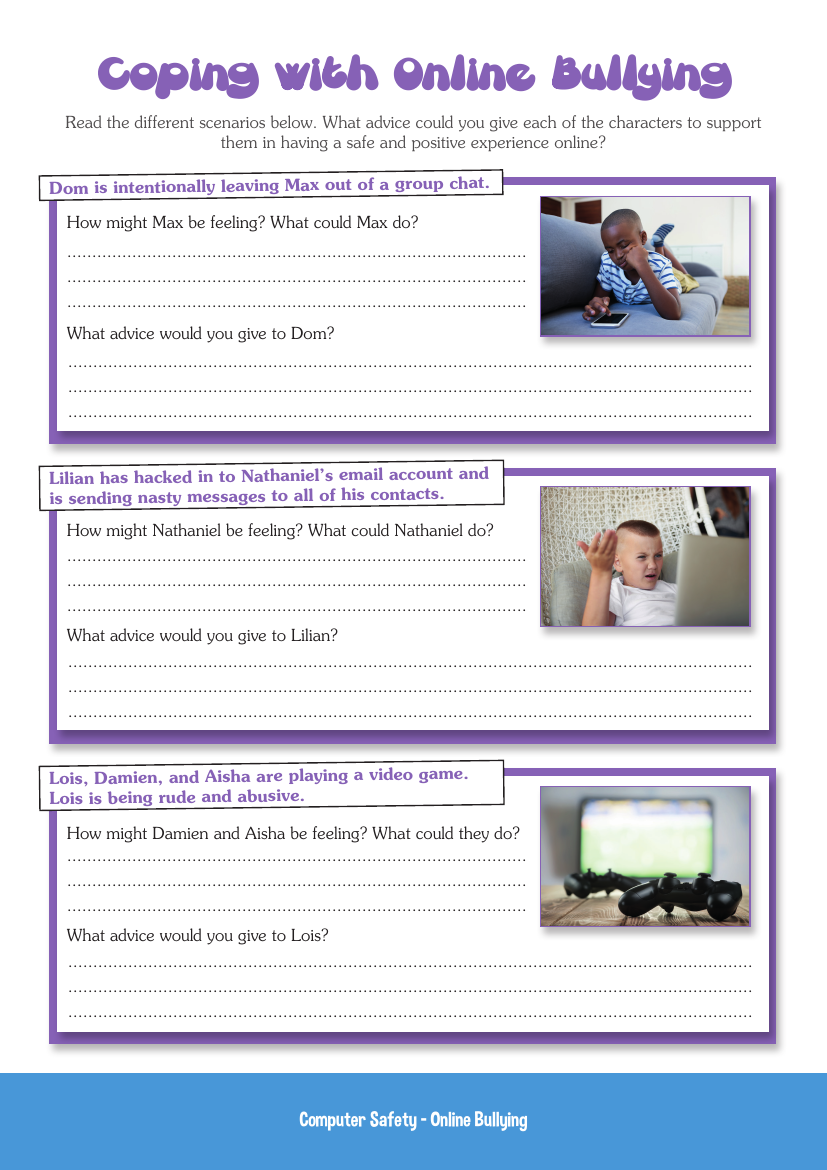Online Bullying - Coping with Online Bullying - Worksheet