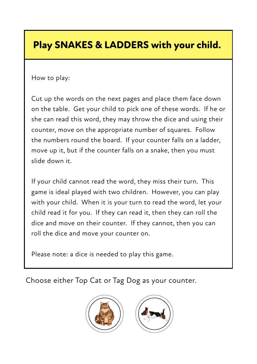 Play Snakes And Ladders - Fun Ways To Practise 3 Letter Phonic Words (3 years +) - Activity Pack