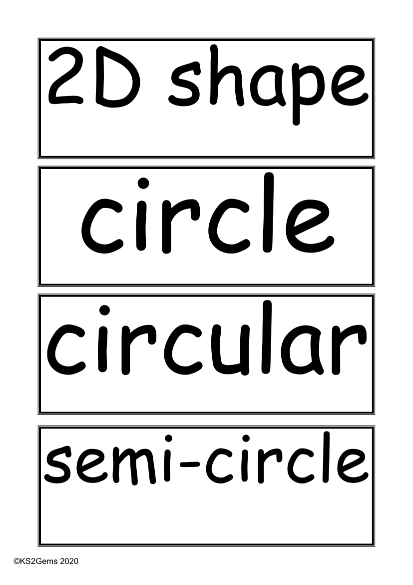 Vocabulary - 2D Shapes