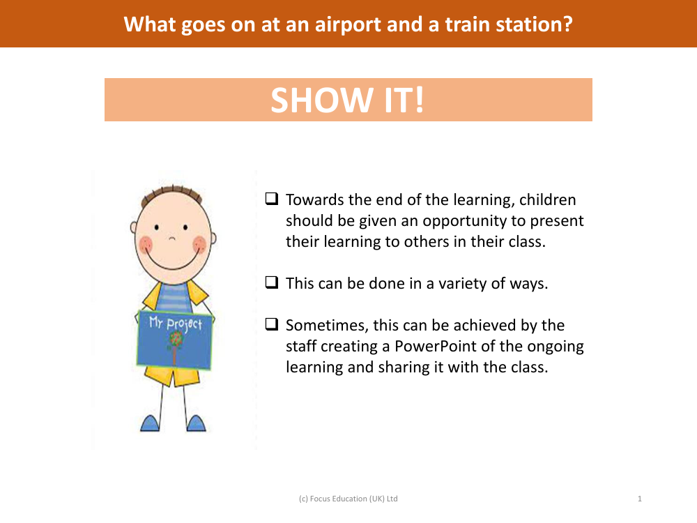 Show it! Group presentation - Airports and Train Stations - Year 2