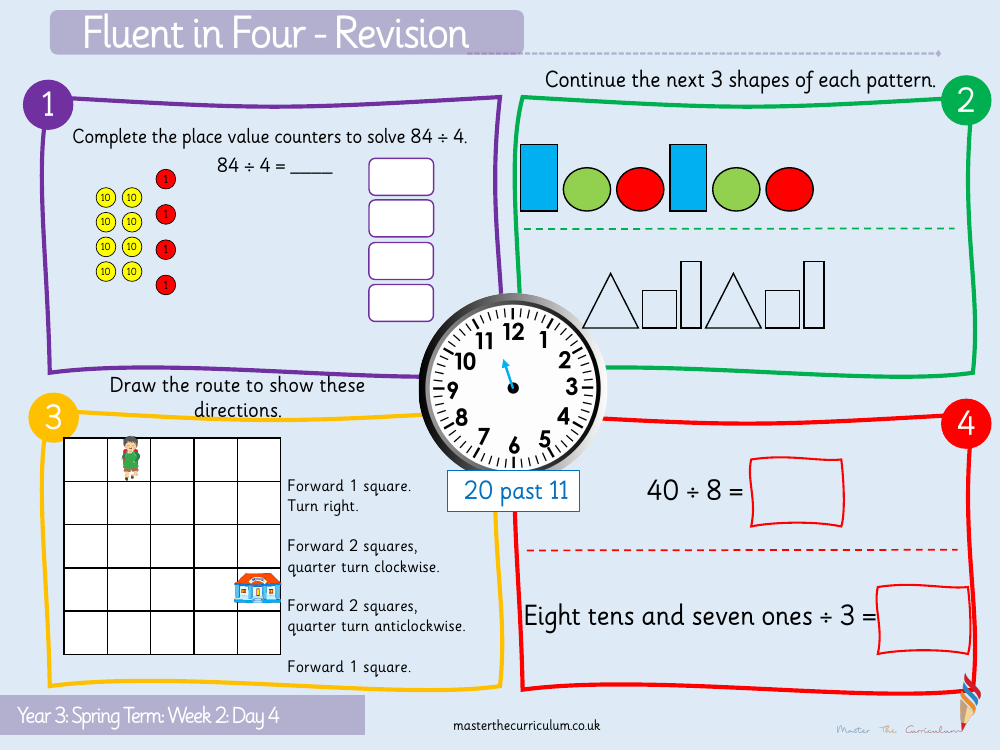 Multiplication and division - Divide two digits by one digit 2 - Starter