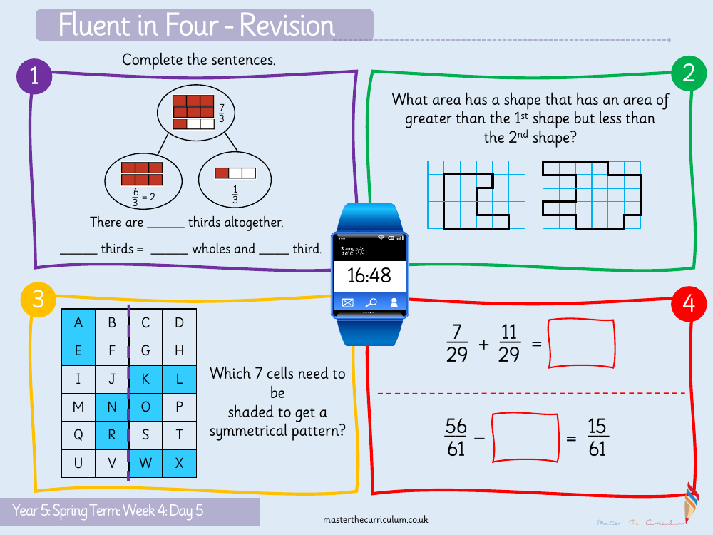 Fractions - Improper to mixed numbers - Starter