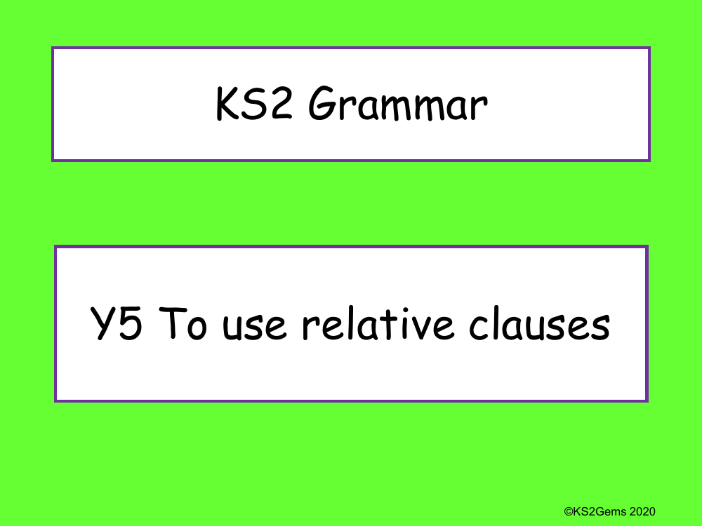 Relative Clauses Presentation