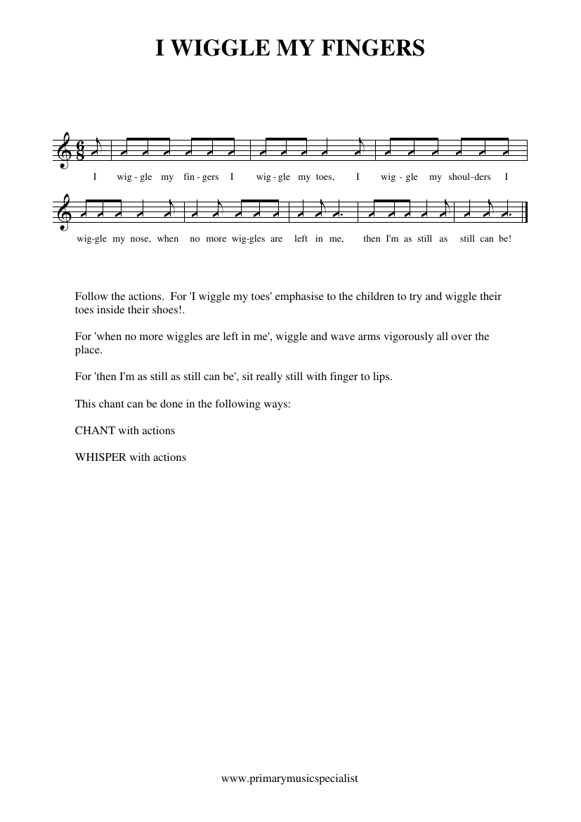 Rhythm and Pulse Reception Notations - I wiggle my fingers