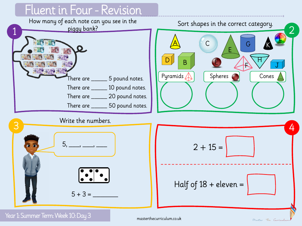 Money - Counting in coins activity - Starter