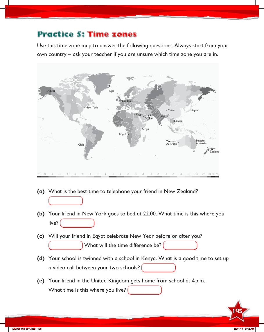 Max Maths, Year 6, Work Book, Time zones