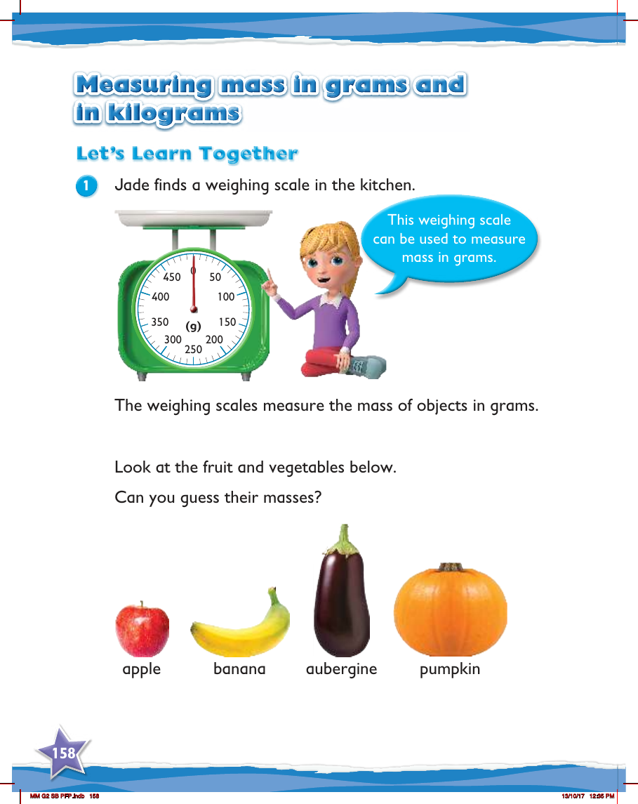 Max Maths, Year 2, Learn together, Measuring mass in grams and in kilograms (1)