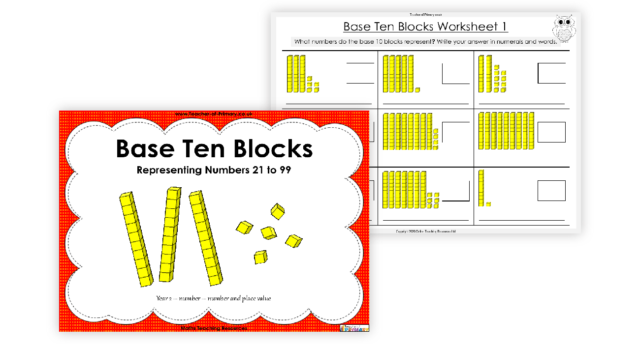 Base Ten Blocks - Representing Numbers 21 to 99