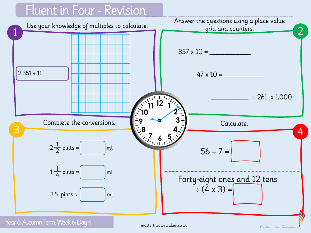 Addition, Subtraction, Multiplication and Division - Factors - Starter