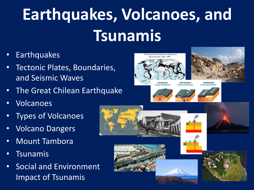 Earthquakes, Volcanoes and Tsunamis - Student Presentation