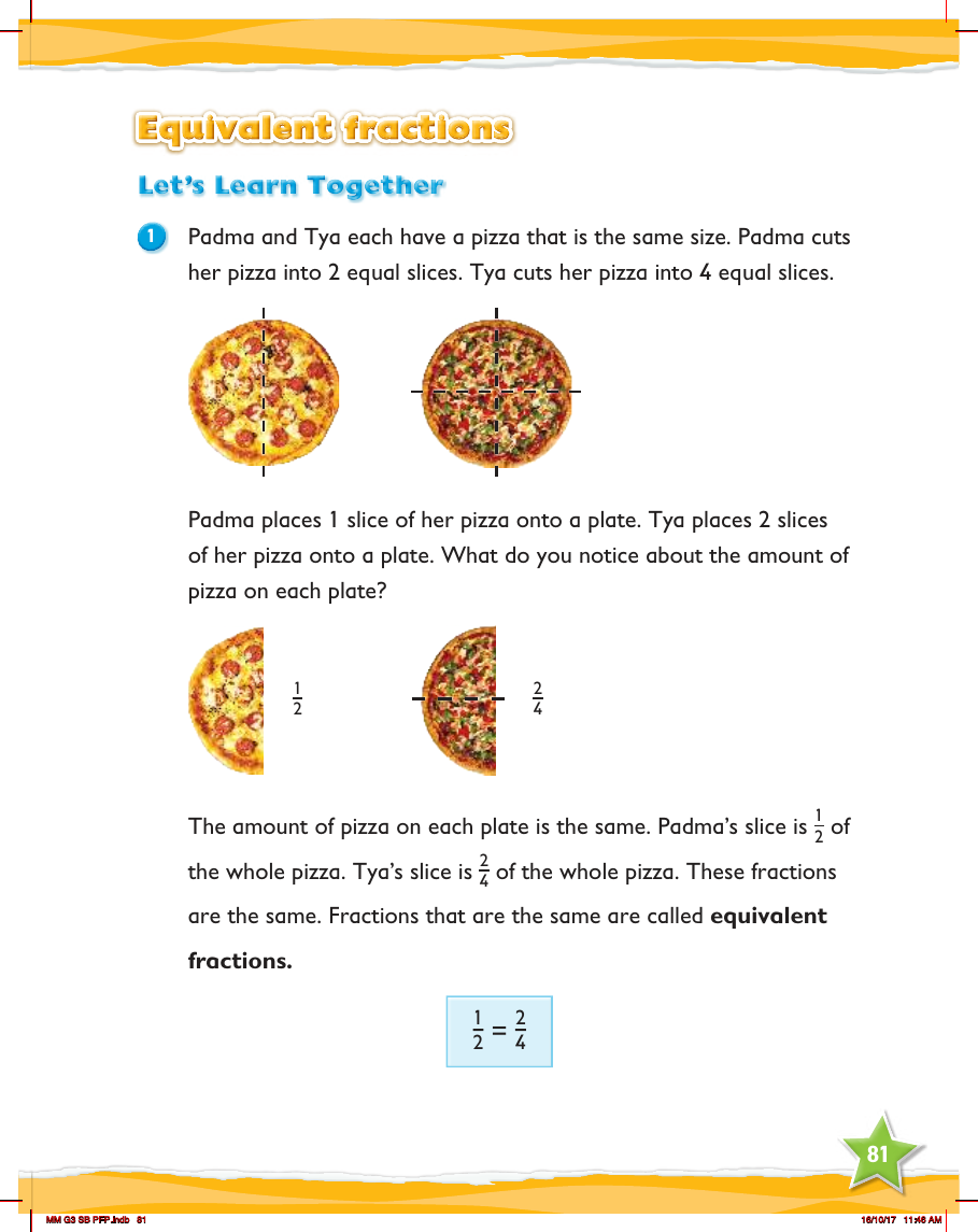 Max Maths, Year 3, Learn together, Equivalent fractions (1)