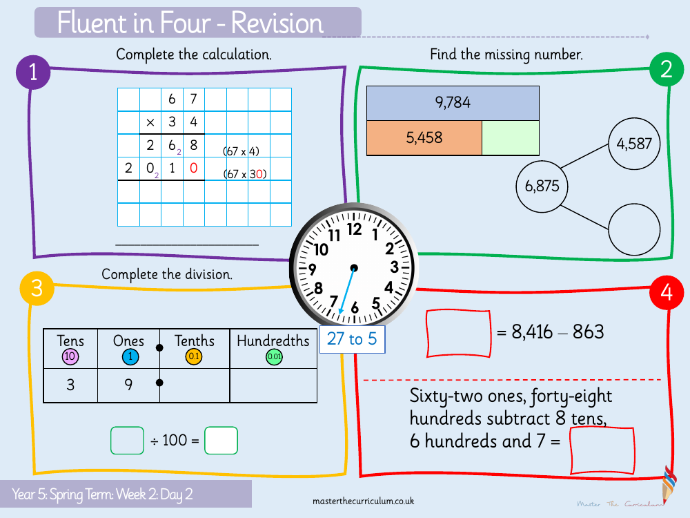 Multiplication and Division (2) - Multiply 3 digits by 2-digits (arithmetic) - Starter