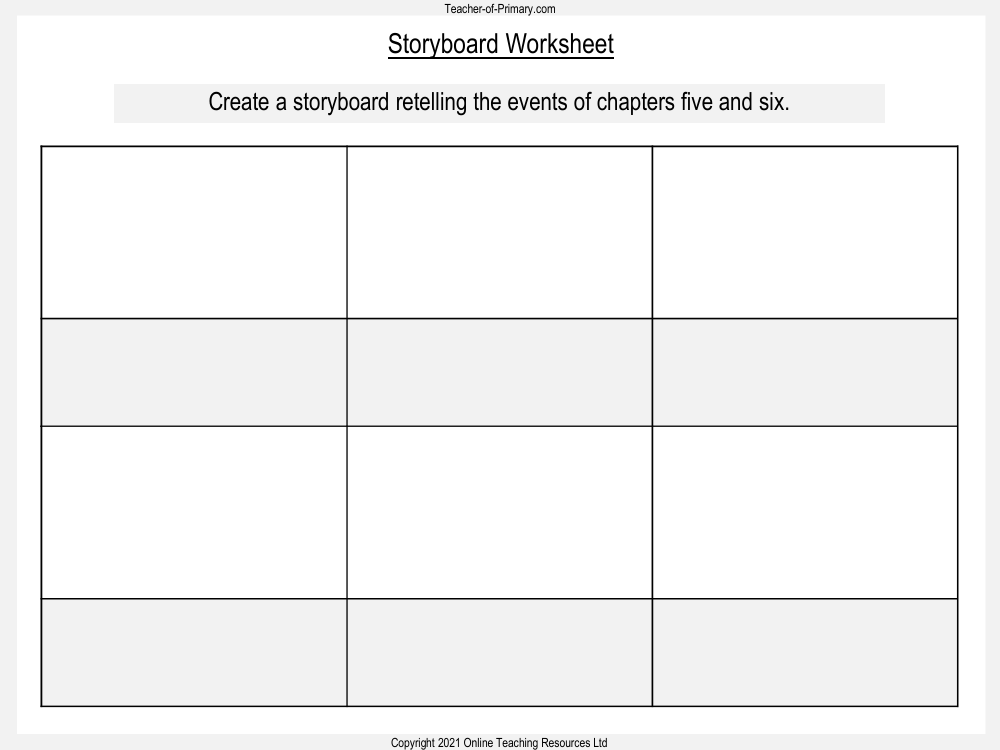 Charlotte's Web - Lesson 5: Charlotte - Storyboard Worksheet