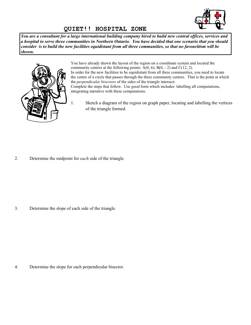 Quiet!! Hospital Zone Worksheet