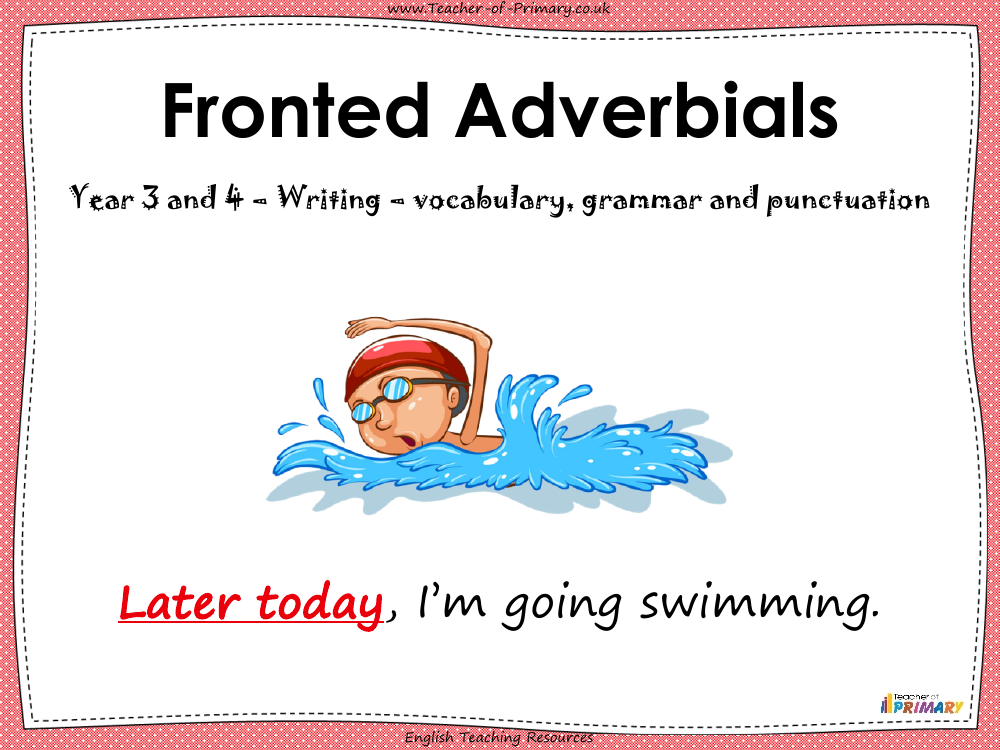 Fronted Adverbials - PowerPoint