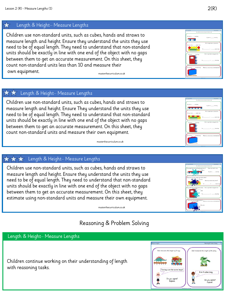 Length and height - Measure length - Worksheet