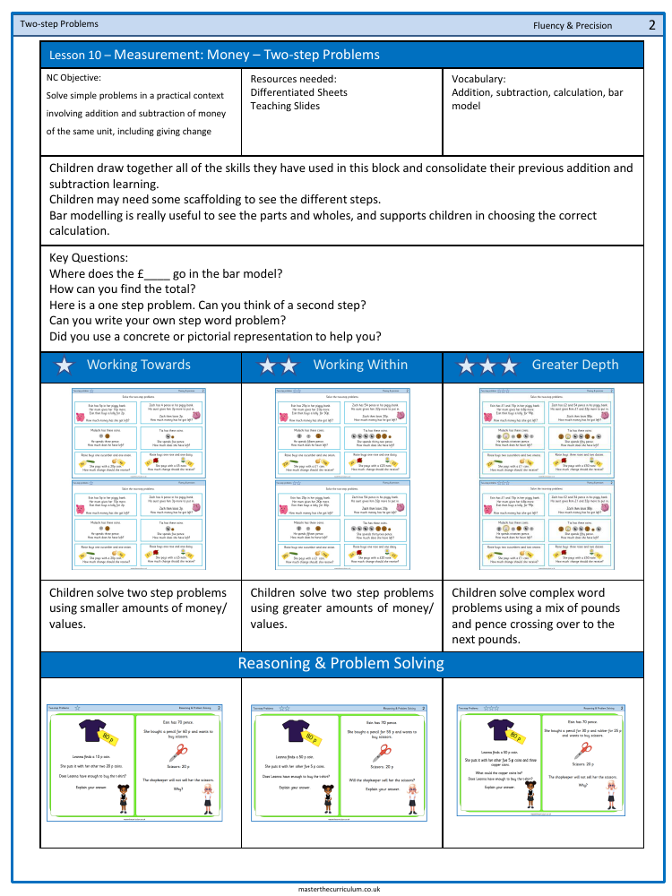 Money - Two-step problems - Worksheet