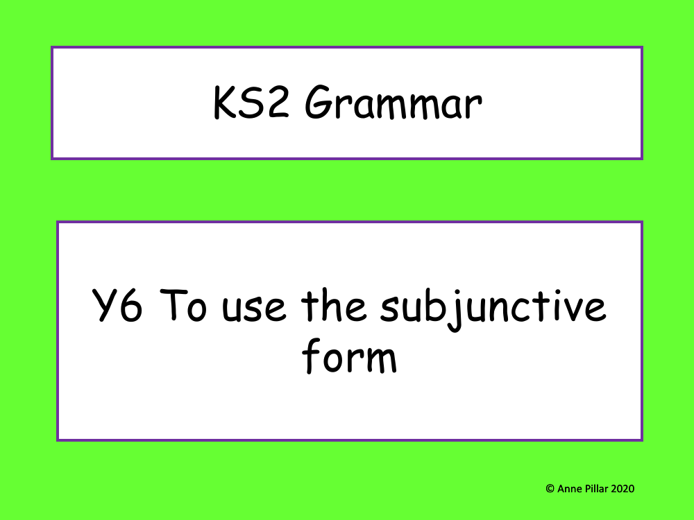 Subjunctive Form Presentation