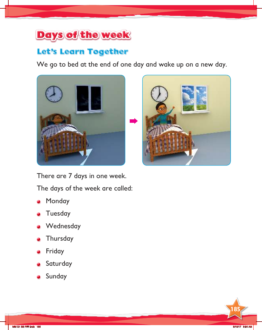 Max Maths, Year 1, Learn together, Days of the week