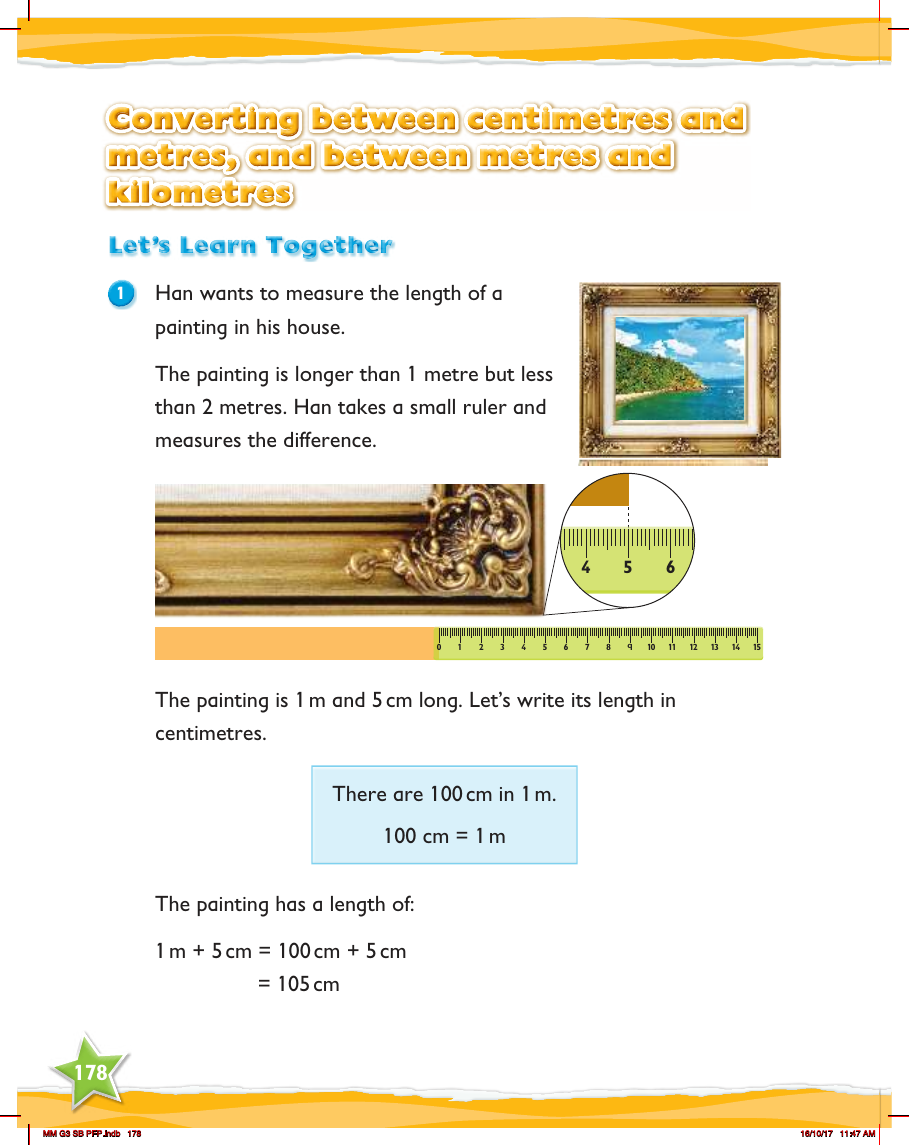 Learn together, Converting between centimetres and metres, and between metres and kilometres (1)