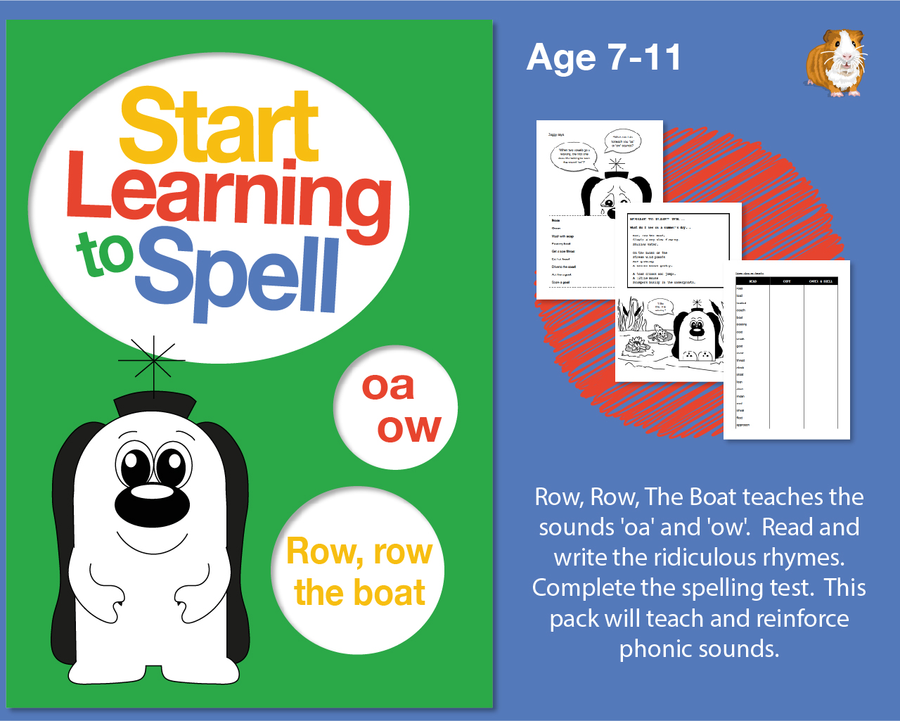 Row, Row, The Boat' Learn To Spell Words With 'oa' and 'ow' (7-11 years) - Teacher Notes