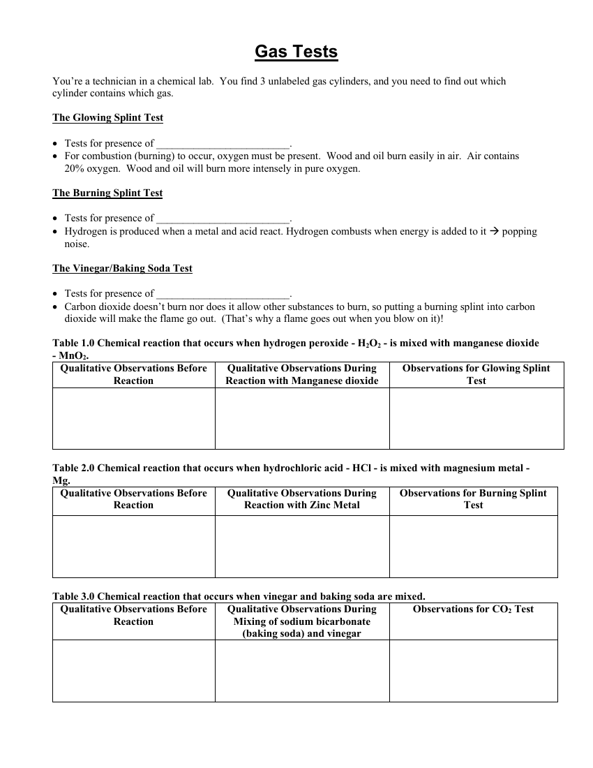 Gas Tests