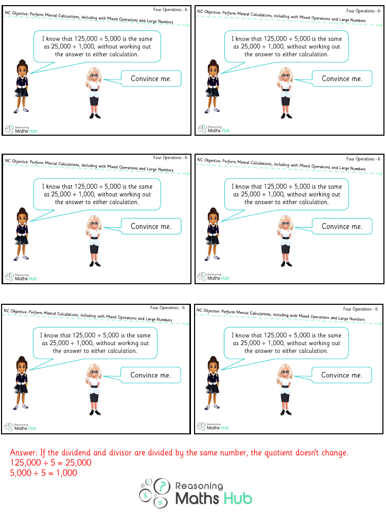 Perform Mental Calculations, Including with Mixed Operations and Large Numbers - Reasoning