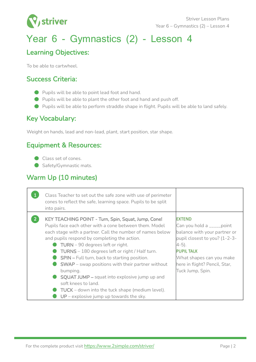 Gymnastics 2 - Lesson 4