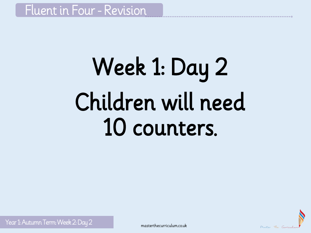 Place value within 10 - Counting backwards - Starter