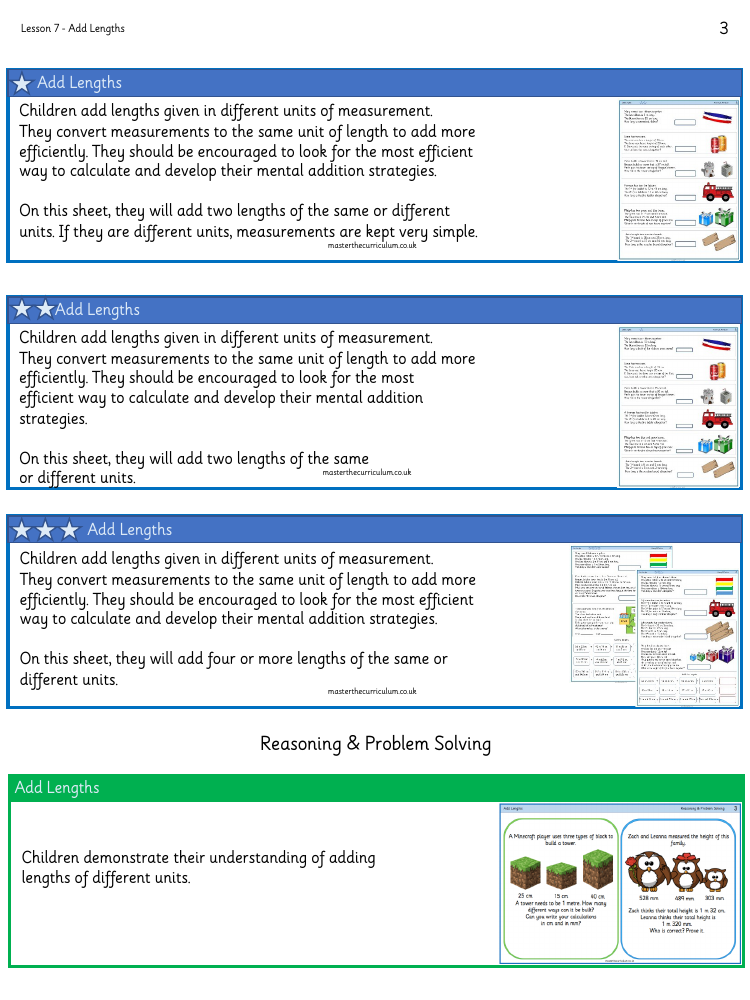 Length and Perimeter - Add lengths​ - Worksheet