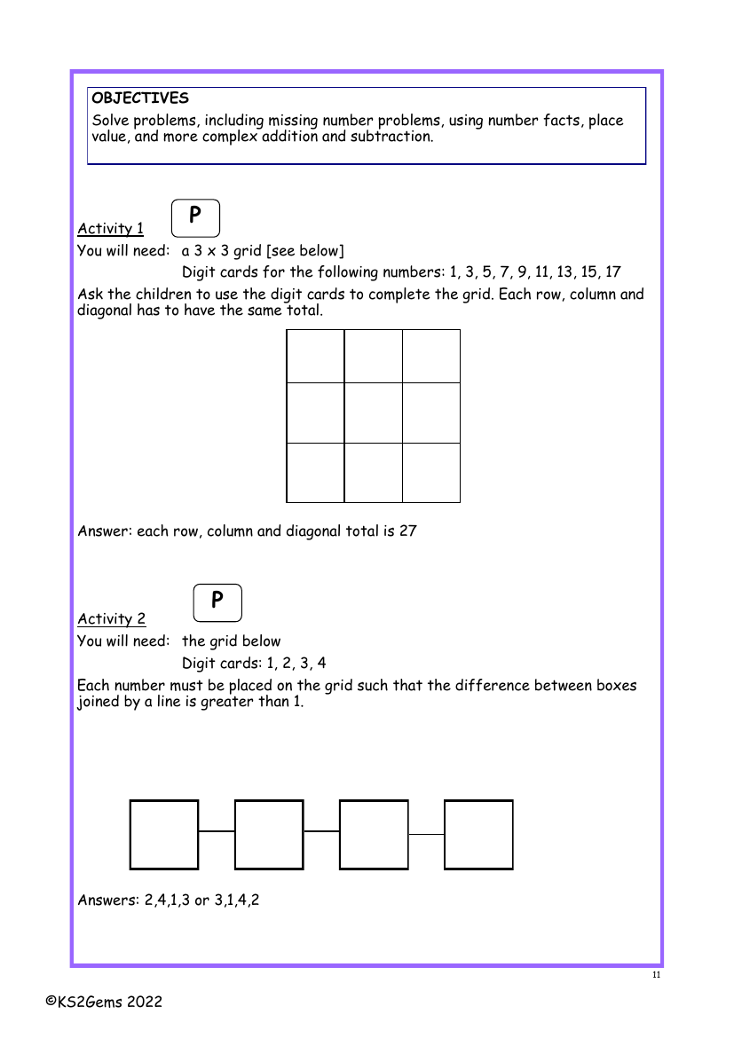 Problem solving with addition and subtraction worksheet