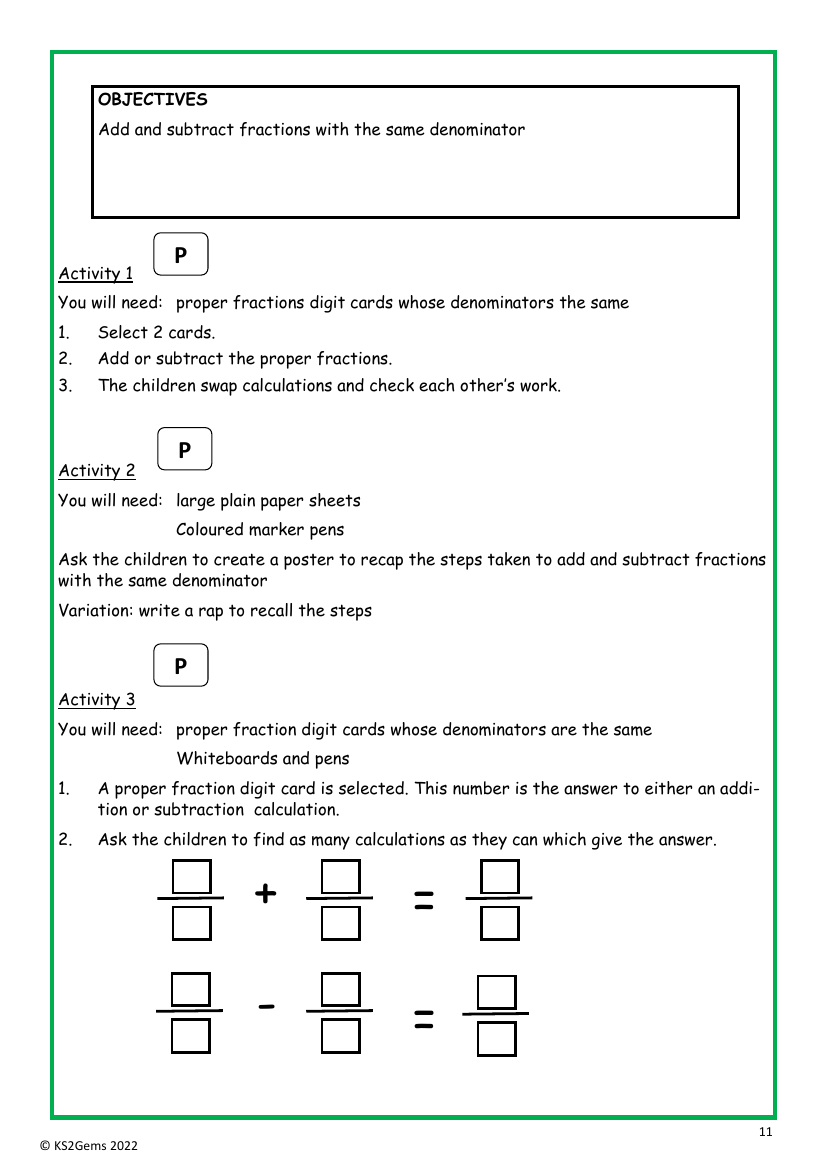 Adding and subtracting fractions with same denominator worksheet