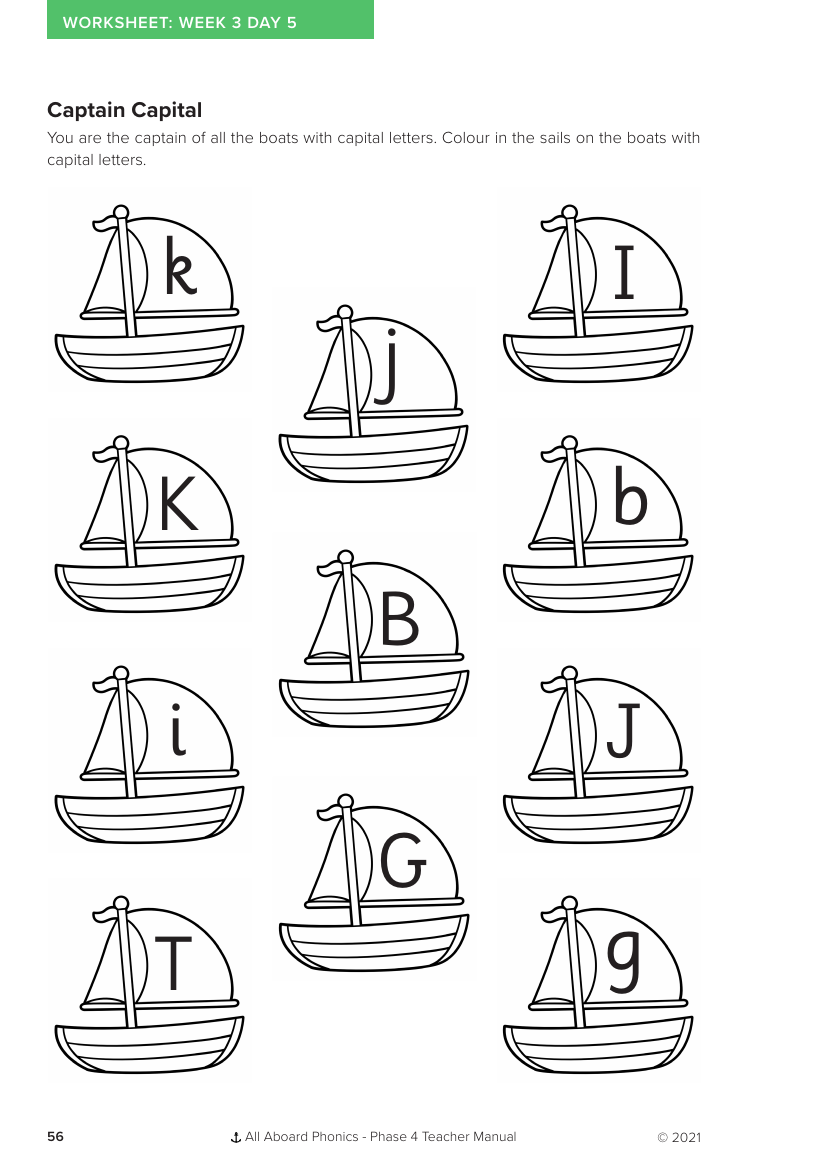 Week 3, lesson 5Captain Capital matching activity - Phonics Phase 4 - Worksheet