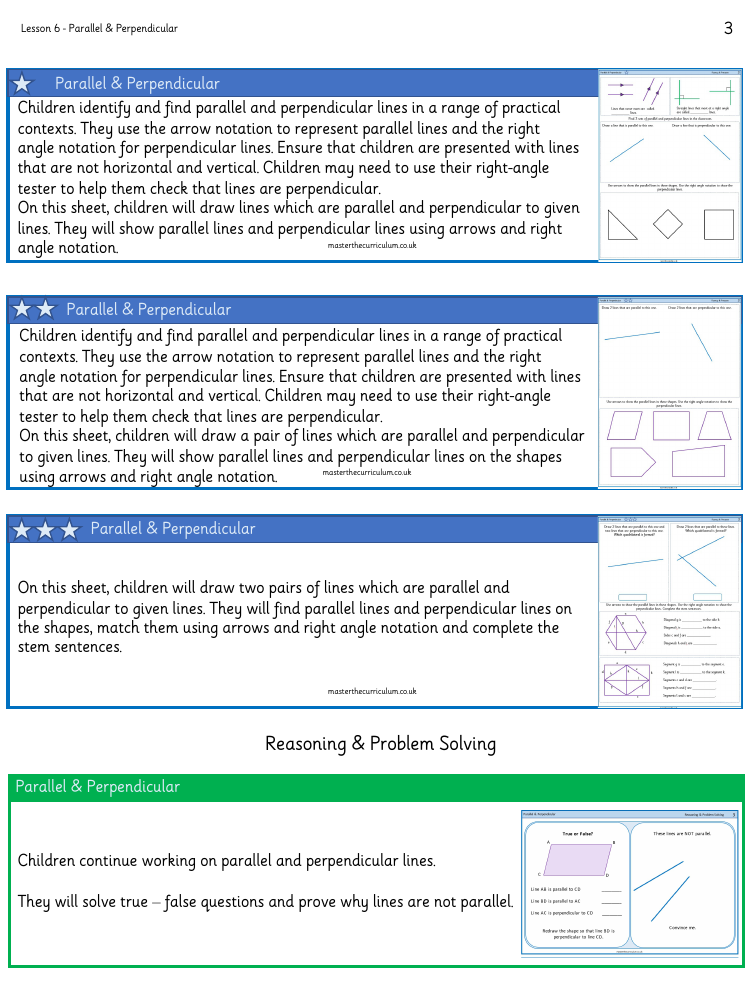 Properties of shape - Parallel and Perpendicular​ - Worksheet