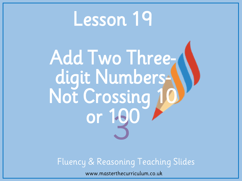 Addition and subtraction - Add two three-digit numbers not crossing 10 or 100 - Presentation