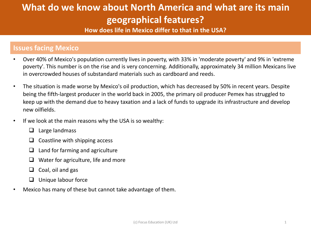 Issues facing Mexico - Info sheet