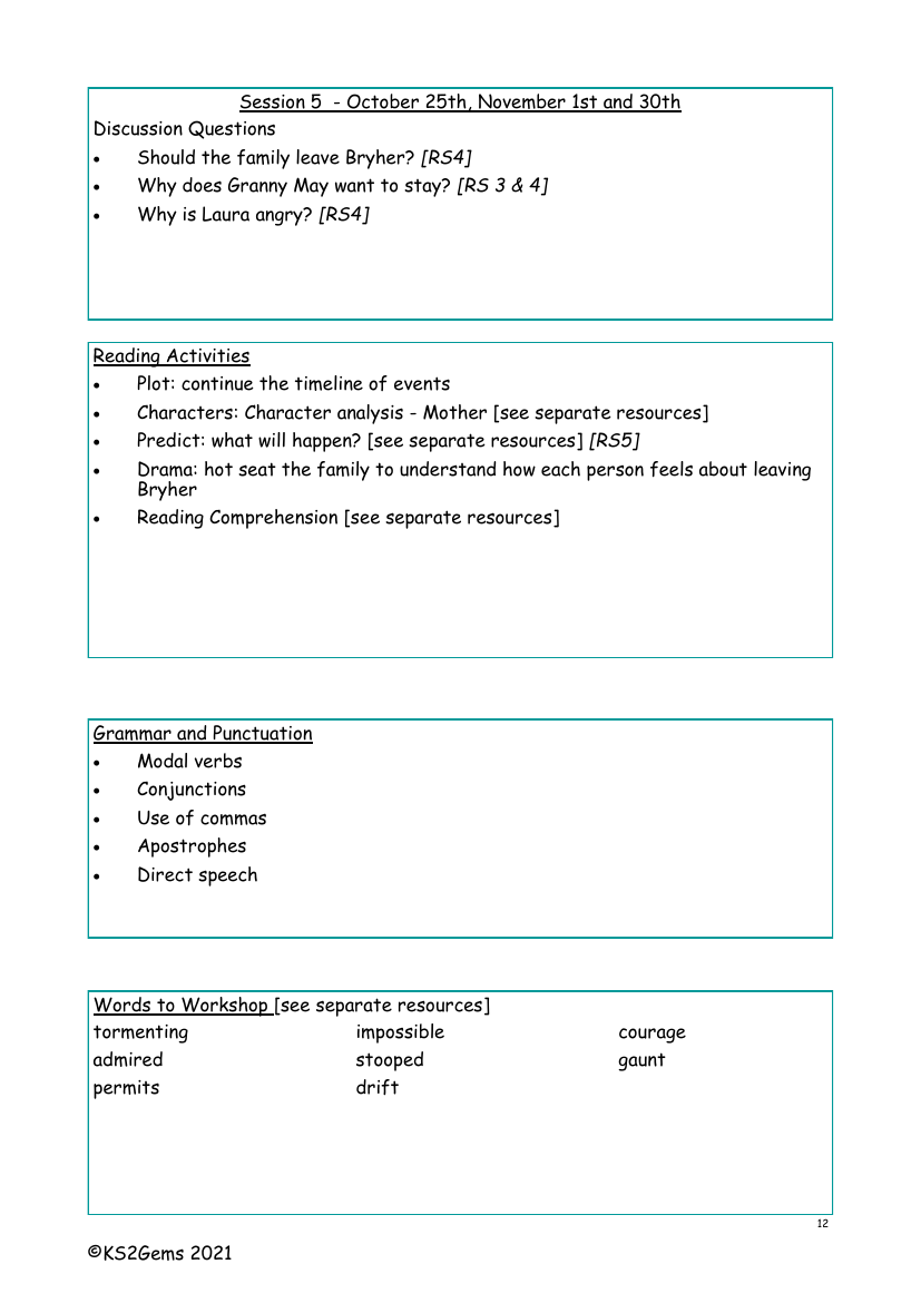 The Wreck of the Zanzibar - Session 5 - Worksheet