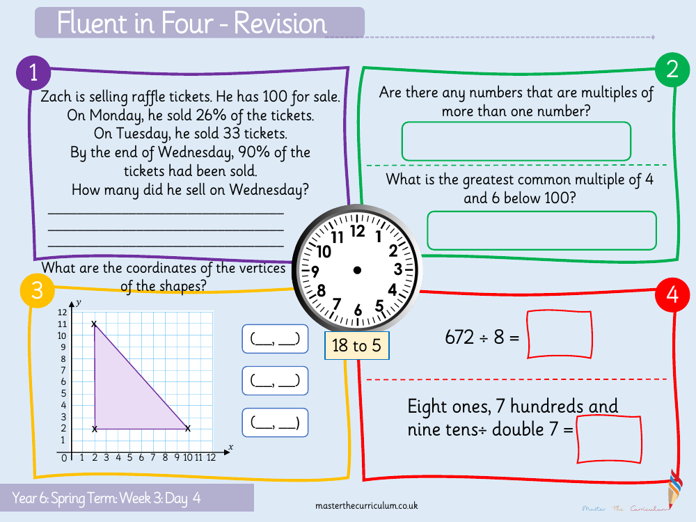 Percentages - Order Fractions, Decimals and Percentages - Starter