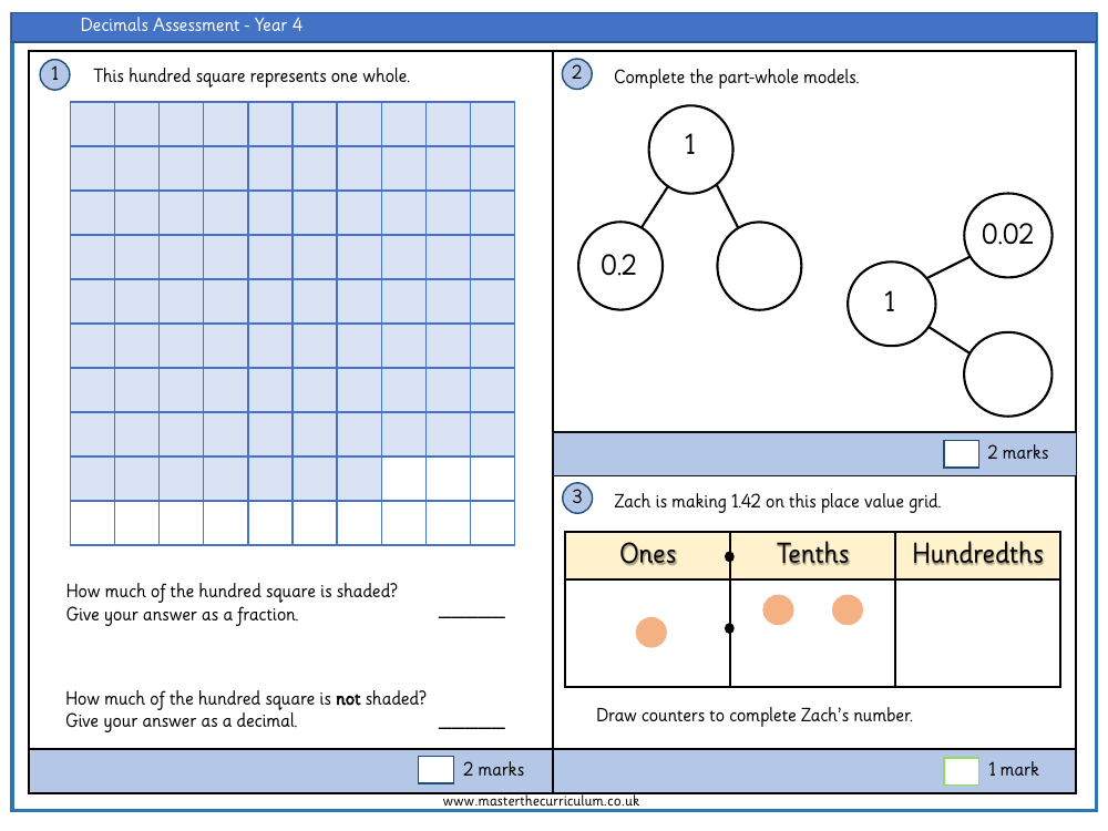 Decimals - Assessment (2)