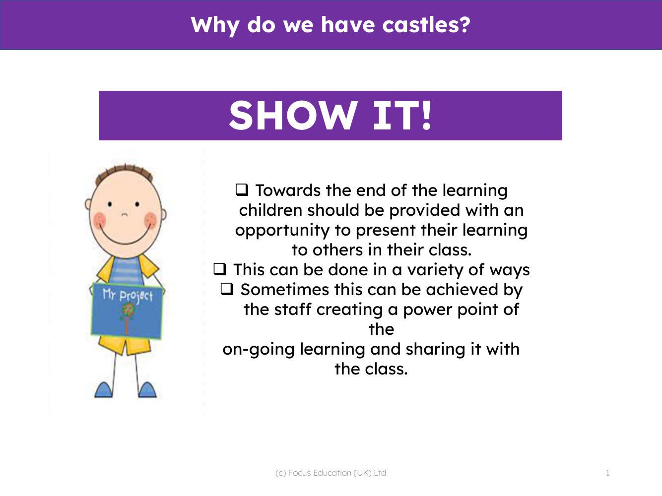 Show it! Group presentation - Castles - Kindergarten