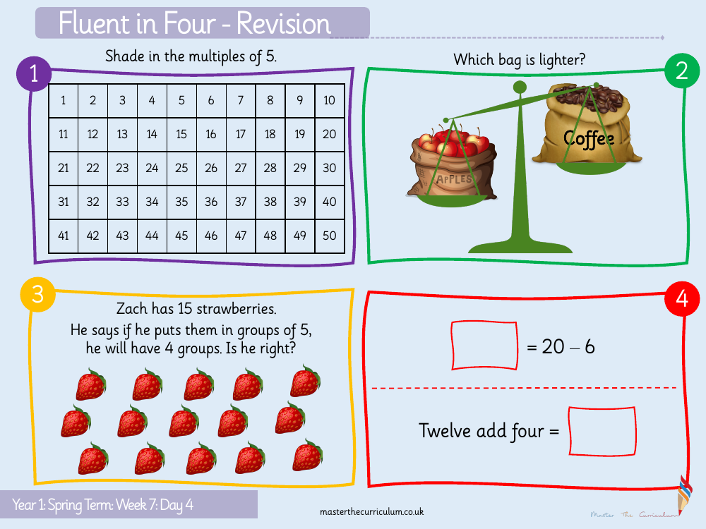 Place Value within 50 - Count in 5s 2 - Starter