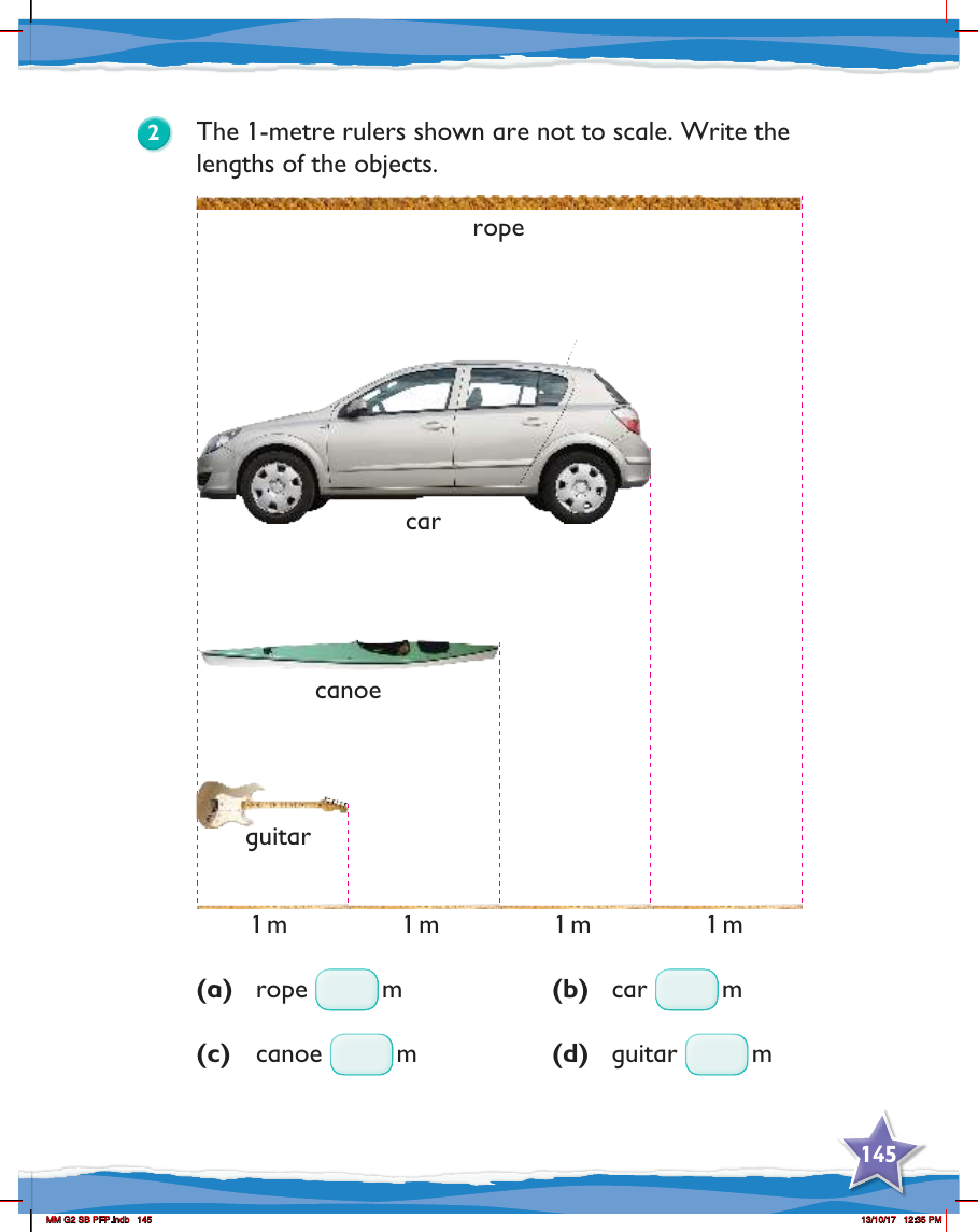 Max Maths, Year 2, Try it, Measuring length in centimetres and in metres (2)