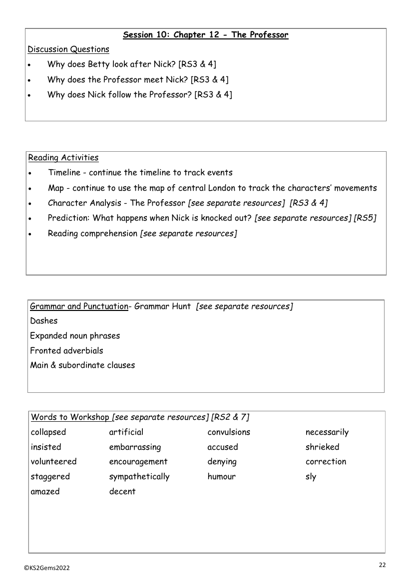 The Falcon's Malteser - Session 10 - Chapter 12 - Worksheet