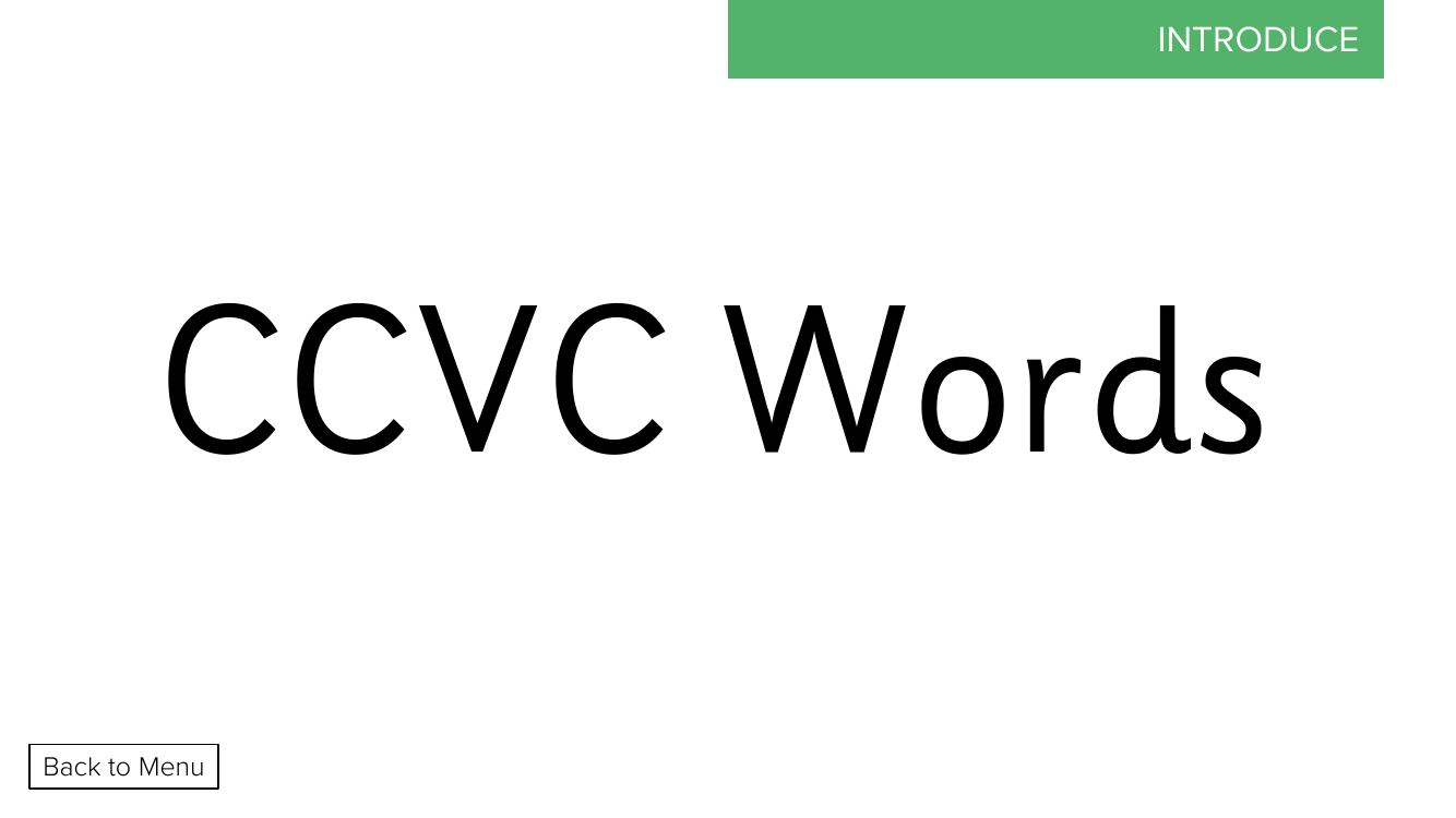 Week 2, lesson 1 CCVC Words - Phonics Phase 4 - Presentation