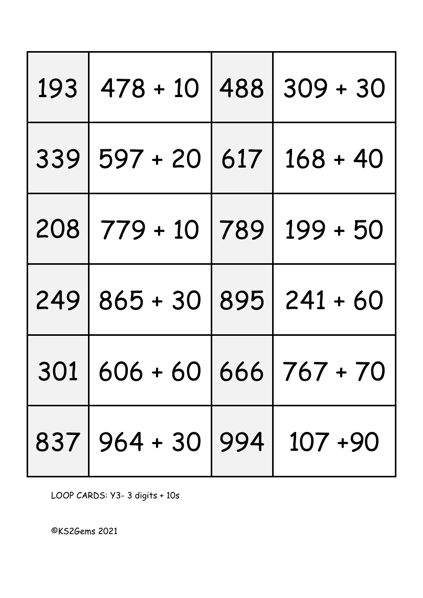 Loop Card Game - Add 10s