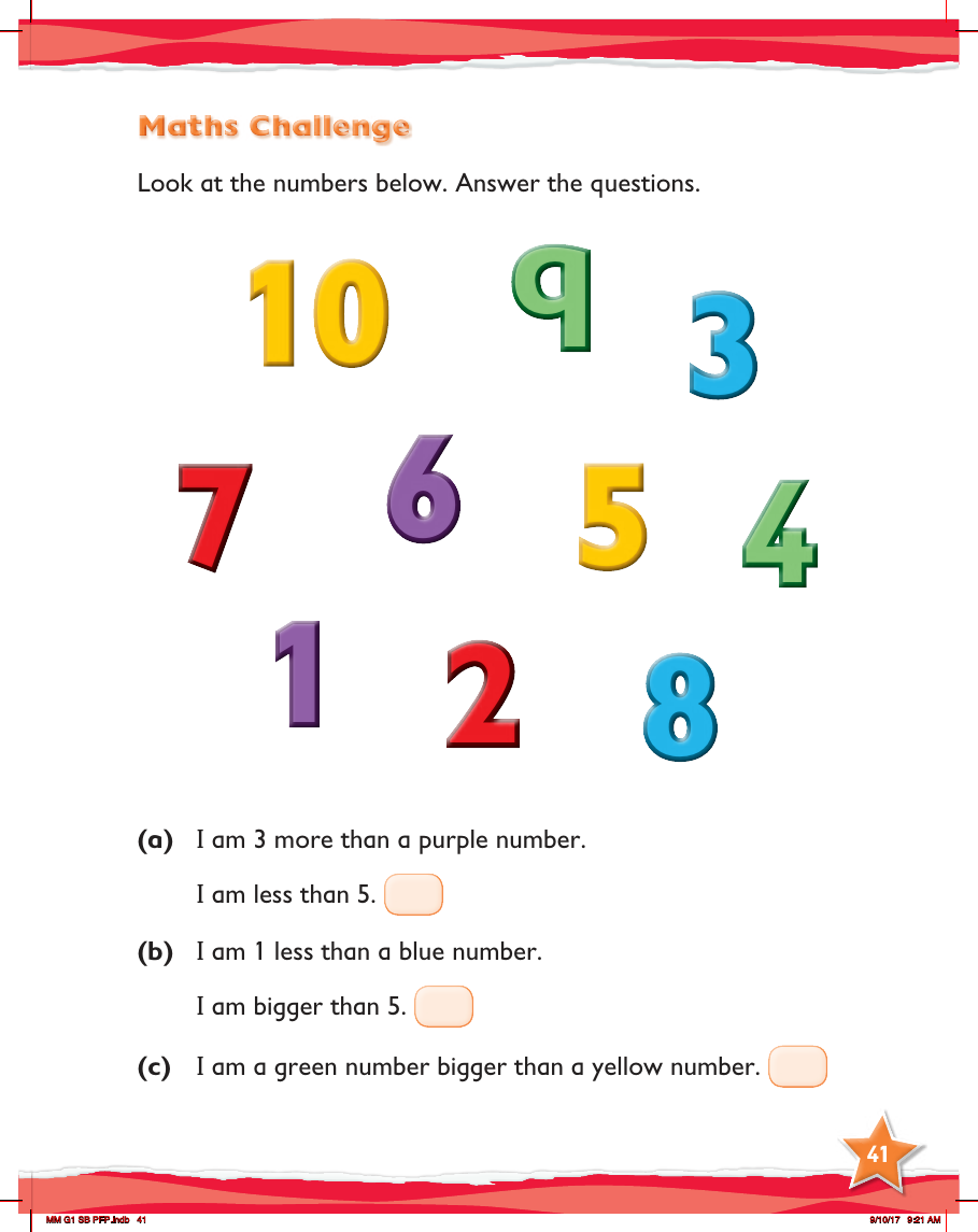 Max Maths, Year 1, Maths Challenge, Order and patterns
