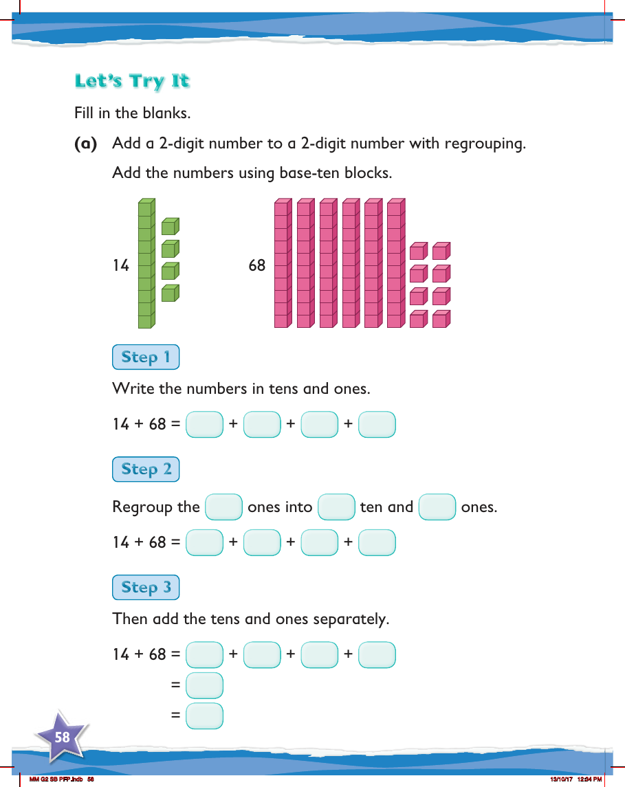 Max Maths, Year 2, Try it, Addition within 100 with regrouping (1)